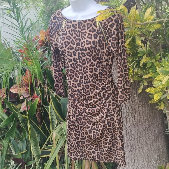 Michael Kors Leopard Print Midi Dress - Picture 5 of 6